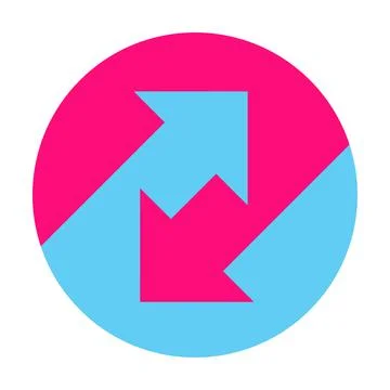 Up down arrows icon inside the circle. upward, downward business logo two-way Stock Illustration