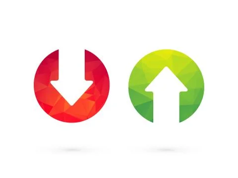 Up down arrows red green Stock Illustration