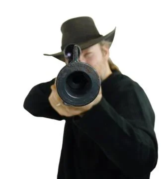 Down the barrel of a gun Stock Photos