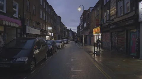 Down brick lane Stock Footage 145567004