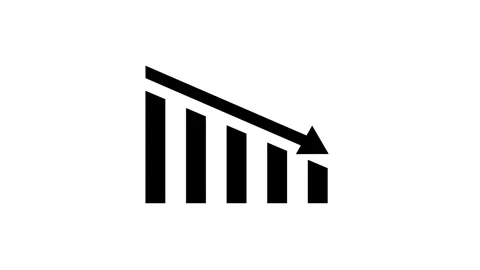 Down business graph icon Stock Footage 332526269