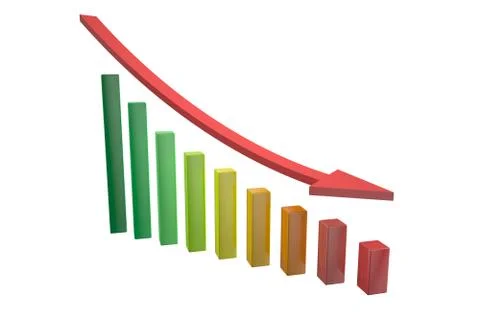 Down chart with arrow Stock Illustration