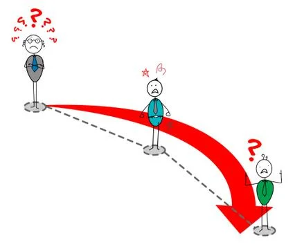 Down chart businessman Stock Illustration