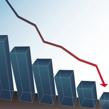 Down chart Stock Illustration