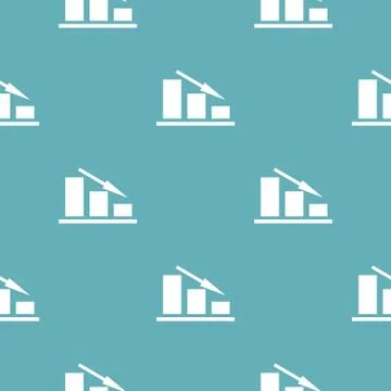 Down chart pattern seamless blue Stock Illustration