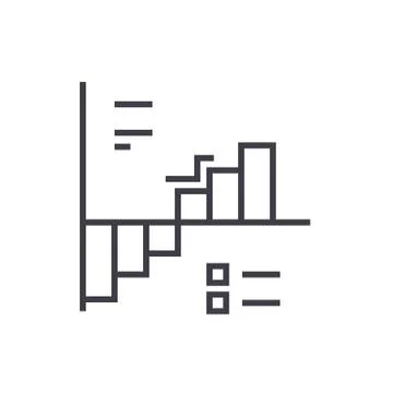Down up charts  vector line icon, sign, illustration on white background, edi イラスト素材