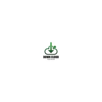 Down cloud icon logo design concept Stock Illustration