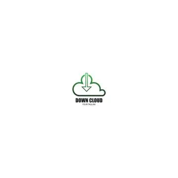 Down cloud icon logo design concept Illustrazione stock