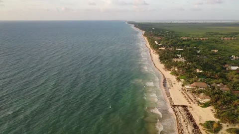 Down Coast from Tulum to Boca de paila 2 Vídeo Stock 137428449
