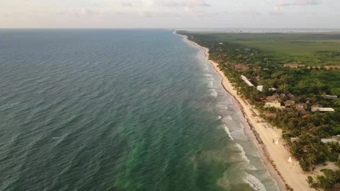 Down Coast from Tulum to Boca de paila 4 Stock Footage 137428473