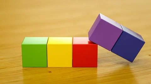 Down cubes0012 Stock Photos