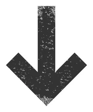Down Direction Arrow Grunge Icon Illustration Stock Illustration