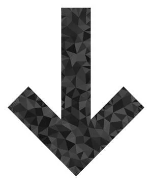 Down Direction Arrow Polygonal Icon Stock Illustration