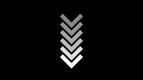 Down-directional glowing arrow animation. Arrow loop animation 動画素材 335813630