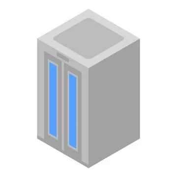 Down elevator icon, isometric style Stockillustratie