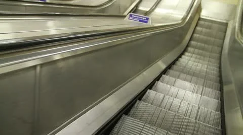 Down the escalator - HD Stock Footage 22037800