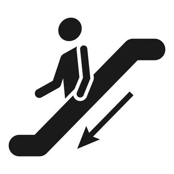 Down escalator icon, simple style Stock Illustration