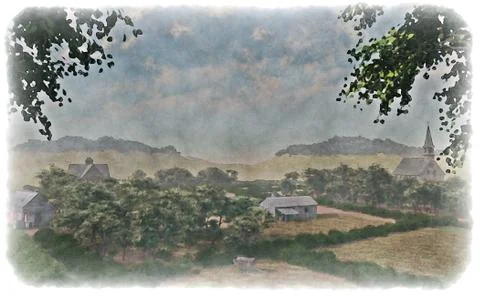 Down on the Farm Stock Illustration