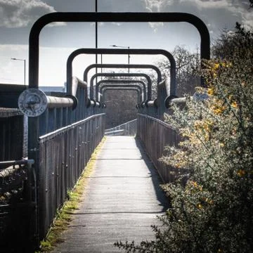Down the footbridge Stock Photos