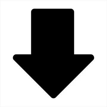 Down glyph icon vector illustration isolated on white background Illustrazione stock