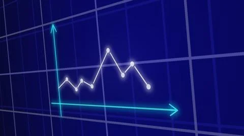 Up-down going trade graph animation in high quality digitally generated anima Stock Illustration