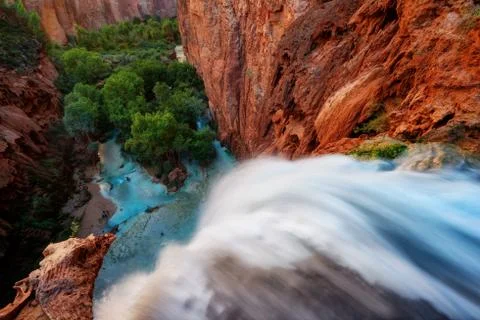Down Havasu Falls Stock Photos