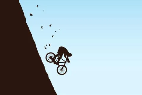 Down hill bicyclist Stock Illustration