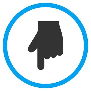 Down Index Finger Icon Stock Illustration