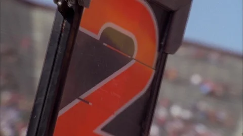 Down indicator box with number two during the NFL match, United States Stock Footage 113274728