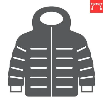 Down jacket glyph icon Illustrazione stock