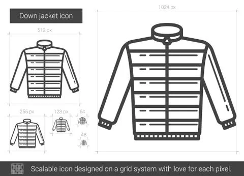Down jacket line icon. 스톡 일러스트