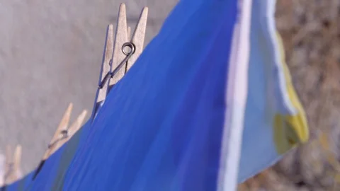 Down the Laundry Line Slow Motion Stock Footage 98251438