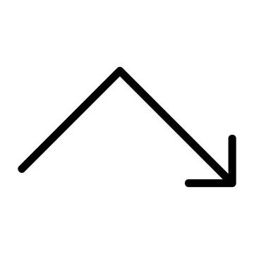 Down left arrow Bounce Vector Icon, Lineal style icon 스톡 일러스트