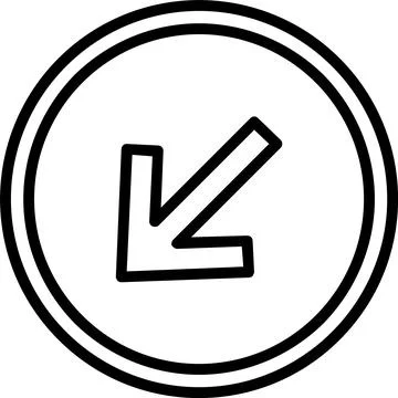 Down Left Arrow Line Icon Design Stock Illustration