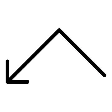 Down left arrow Vector Icon, Lineal style icon Stock Illustration