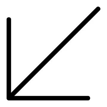Down left corner arrow Vector Icon, Lineal style icon 스톡 일러스트