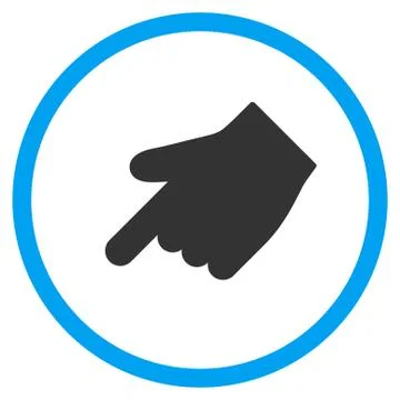 Down Left Index Finger Icon Stock Illustration