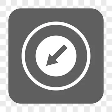 Down-Left Rounded Arrow Rounded Square Button Stock Illustration