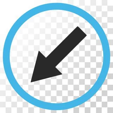 Down-Left Rounded Arrow Vector Icon 스톡 일러스트