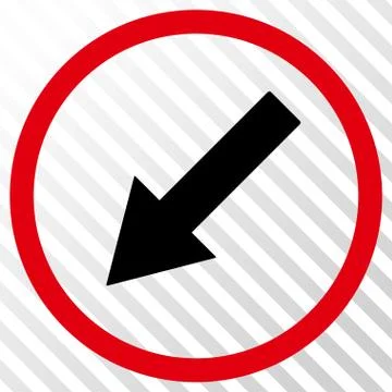 Down-Left Rounded Arrow Vector Icon 스톡 일러스트