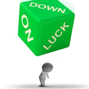 Down on luck dice means failure and losing Illustrazione stock
