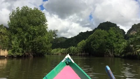 Down the maros river by boat Video stock 144298958