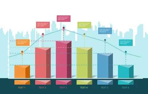 Down Negative Trend Bar Graph Chart Depreciation Business Economic Recession Stock Illustration