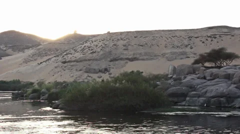 Down the Nile Sun through the desert hills 動画素材 38511949