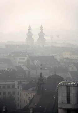 Down over linz austria Stock Photos
