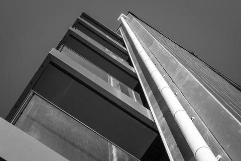 Down pipe and balconies Stock Photos