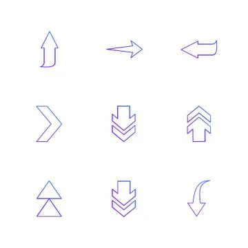 Down , up ,  play , arrows , directions , left , right , pointer ,eps icons s Stock Illustration