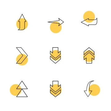 Down , up ,  play , arrows , directions , left , right , pointer ,eps icons s Illustrazione stock