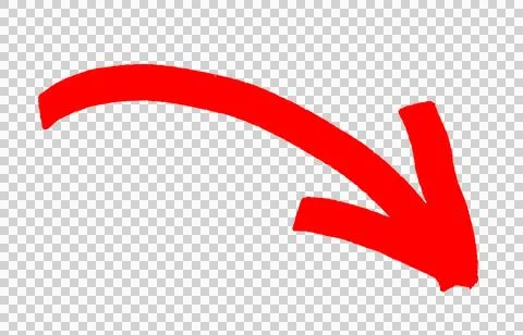 Down red arrow icon isolated. Curved graph falling down side Illustrazione stock