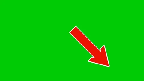 Down right corner arrow diagonal pointing red color animation motion graphics Stock Footage 332136366